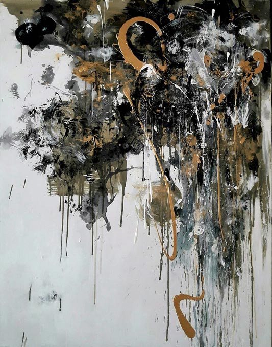 徐兆慧,压克力颜料,水墨Pollock I,A12艺术空间,A12线上艺廊