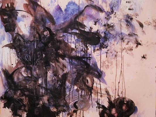 徐兆慧,压克力颜料,水墨Pollock II,A12艺术空间,A12线上艺廊