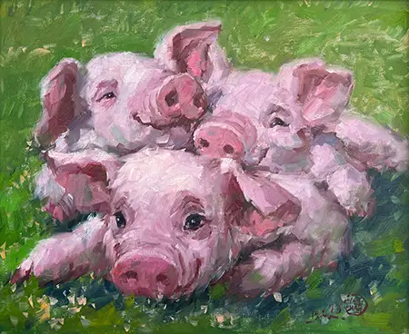 潘蓬彬,油彩,三只小猪,A12艺术空间,A12线上艺廊