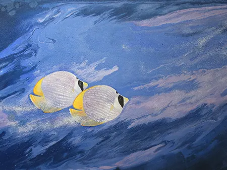 罗尊,胶彩,有鱼有余-力争上游(蝶鱼),A12艺术空间,A12线上艺廊