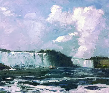陈又华,油彩,尼加拉瓜瀑布,A12艺术空间,A12线上艺廊
