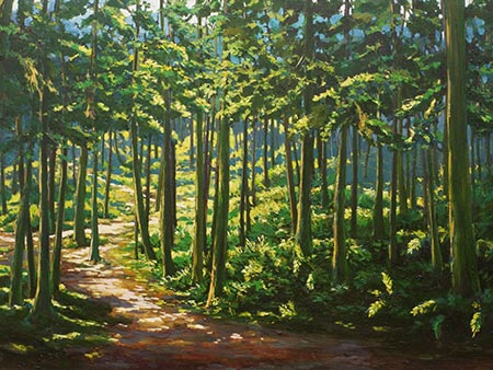 林聰明,油彩,阿里山森林-2,A12藝術空間,A12線上藝廊