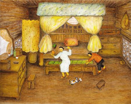 劉麗玉,油彩,阿嬤ㄟ八腳眠床,A12藝術空間,A12線上藝廊