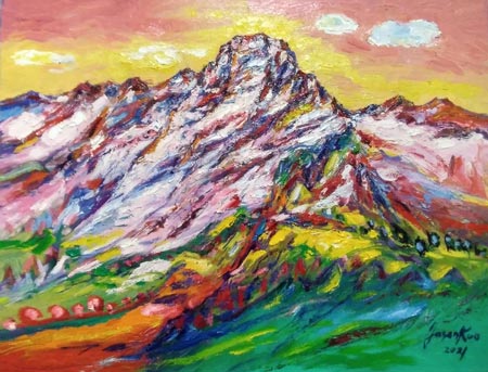 郭少宗,油彩,被热情拥抱的玉山雪国,A12艺术空间,A12线上艺廊