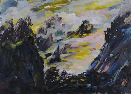 徐運金,油彩,律動的黃山-3,A12藝術空間,A12線上藝廊