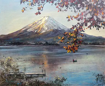 黃飛,油彩,富士山之晨,A12藝術空間,A12線上藝廊