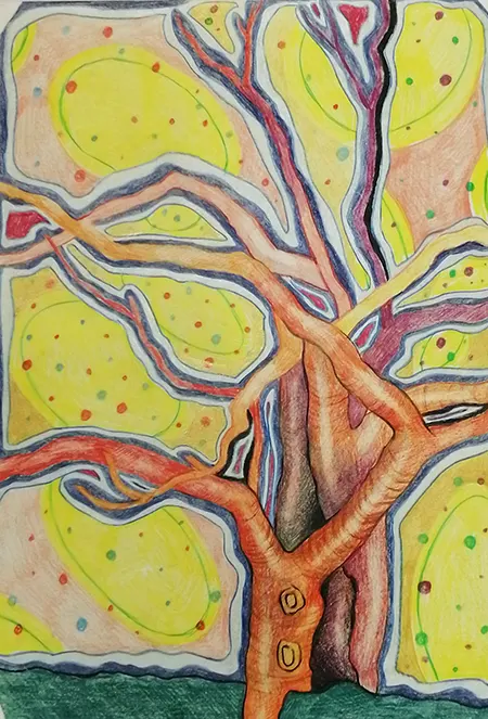 官筱維,色鉛筆,幻想中的樹,A12藝術空間,A12線上藝廊,A12線上藝廊