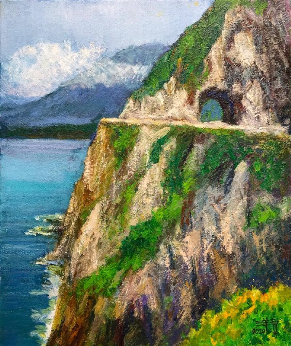 刘洋哲,油彩,清水断崖,A12艺术空间,A12线上艺廊