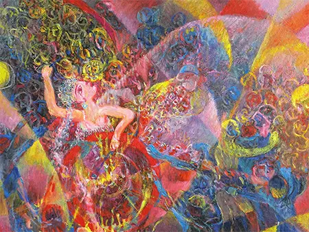 劉復宏,油彩,打大鼓的女人,A12藝術空間,A12線上藝廊